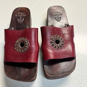 HTC Women's Burgundy Leather Sandals